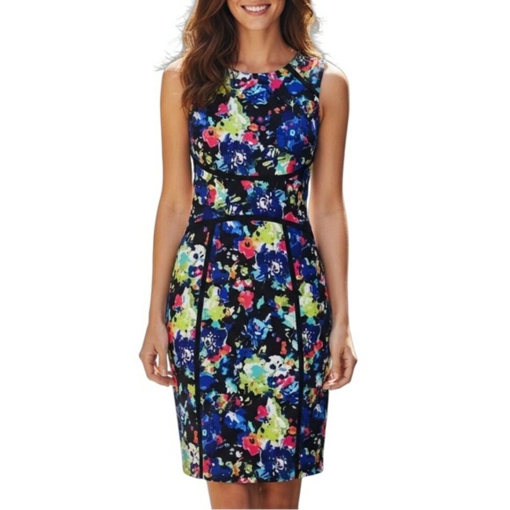 Nicole by Nicole Miller Sleeveless Floral Sheath Dress | Size M